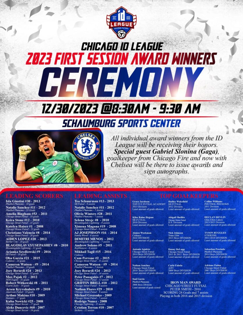 Sports award ceremony announcement poster.
